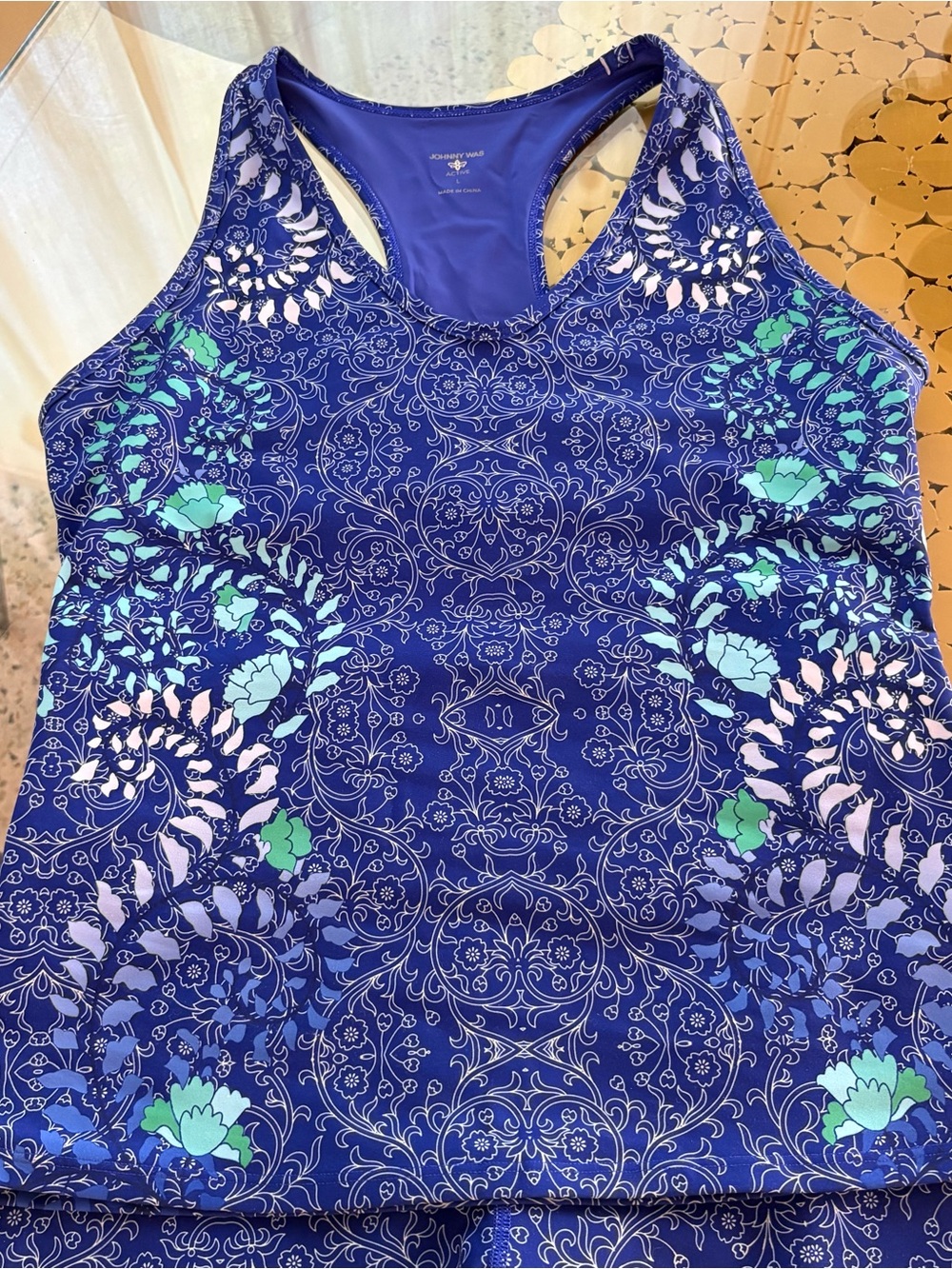 JOHNNY WAS Blue Wild Flower Be Active 2 piece Matching SET! Excellent condition - Picture 5 of 11
